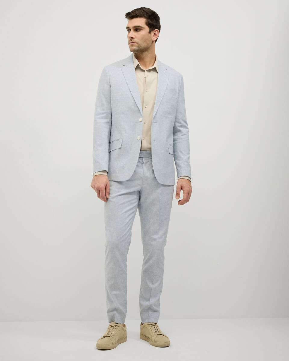Single Breasted Summer Suit Jacket, Blue Stripe, hi-res